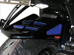 Kawasaki ZX6-R 09-12 Rear Hugger Gloss Black Silver Mesh - Powerbronze - Picture 1 of 2