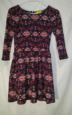 DEE ELLE. ¿Talla pequeña?  Vestido/top túnica floral manga 3/4 elástico (sin etiqueta de talla) Foto 1 de 3