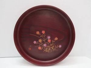 Vintage 13 Inch Japanese Lacquerware Obon Tray Plate Platter (F1B684C) - Picture 1 of 8