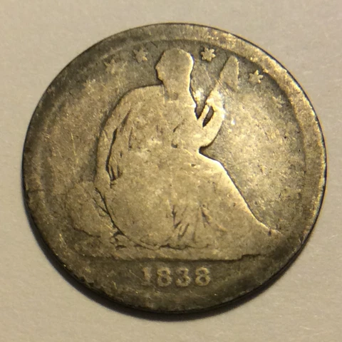 1838  SEATED LIBERTY DIME  B-937 Cover
