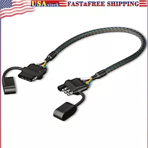 4 Pin Flat Trailer Wire Extension Cable 1ft/30cm 4 Way Connector Male to Female - Foto 1 di 5