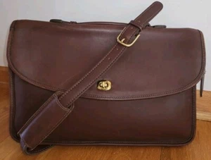 Coach 5265 Briefcase Lexington British Tan Leather Laptop Messenger Bag - Picture 1 of 24