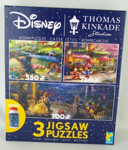 Disney Thomas Kinkade Set of 3 Jigsaw Puzzles- 550, 700, 750  Pieces- Brand New - Picture 1 of 12