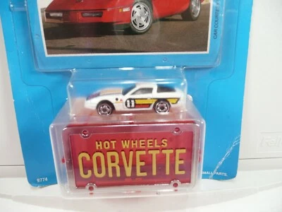 Hot Wheels Park 'N Plates 1989 "Corvette" vehículo micro diecast con tarjeta comercial Foto 1 de 4