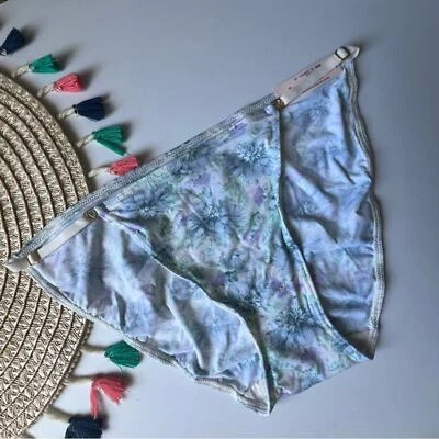 Victoria's Secret Love Cloud Adjustable String Bikini Panty Blue Floral M NEW - Изображение 1 из 4