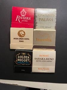 6 Assorted Original Matchbooks Cacsars, Riviera, MGM, Sahara, 2" Golden Nugget - Picture 1 of 14