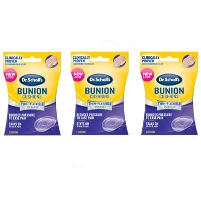 3 Pack Dr. Scholls Duragel Bunion Cushions Thin & Flexible 5 Cushions Each - Image 1 of 4