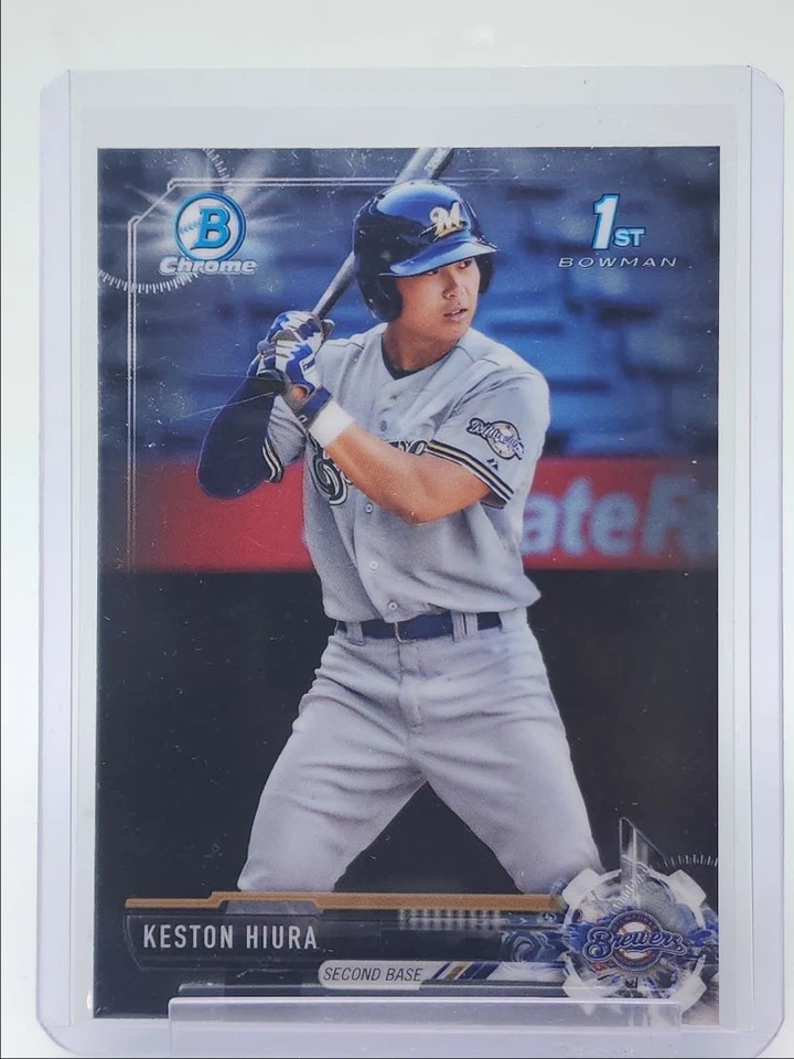 KESTON HIURA 2017 BOWMAN CHROME DRAFT 1ST BASEBALL BREWERS Q0333 - Image 1 of 2