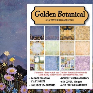 6x6 Botanischer Karton Papier Block - 24 Blatt für Scrapbooking & DIY Karten - Bild 1 von 2