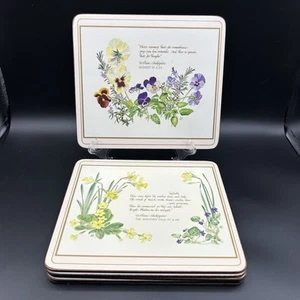 6 bezaubernde Vintage PIMPERNEL Tischsets Floral Shakesphere Korkrücken 8,5x7,5" - Bild 1 von 12