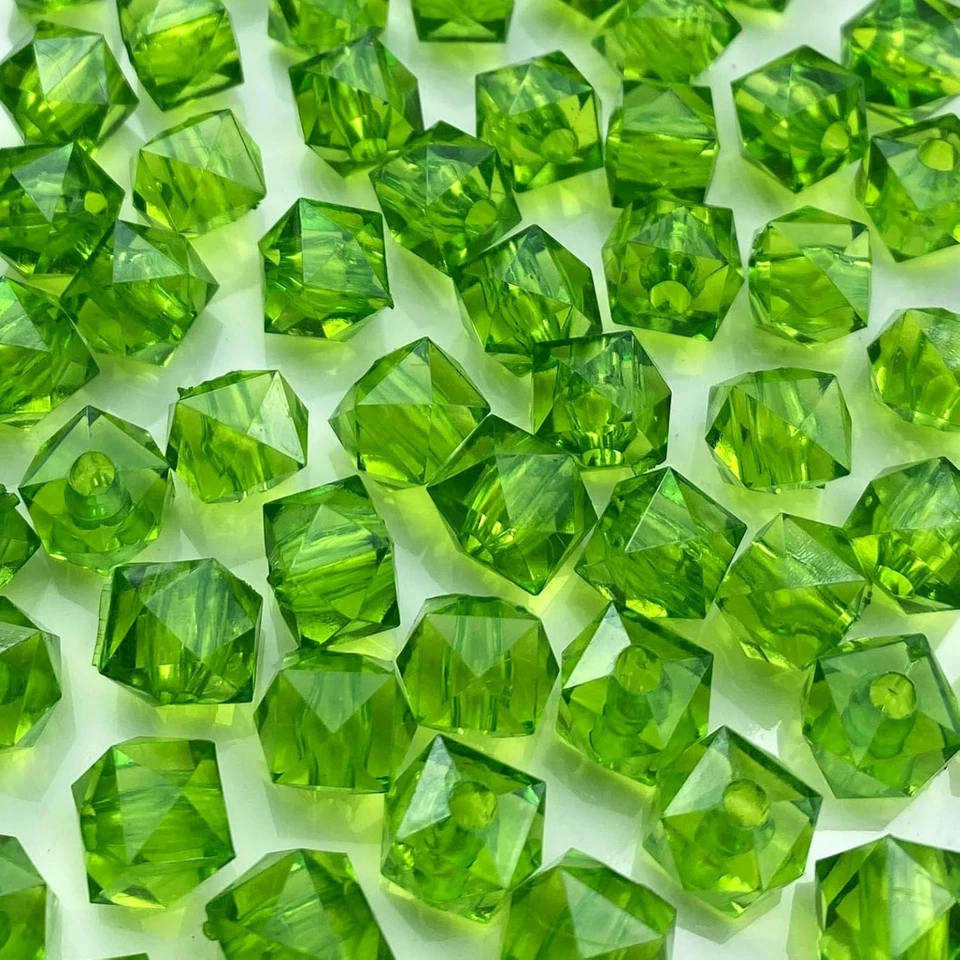 400Pcs 8Mm Acrylic Cube Faceted Beads Colorful Square Plastic Spacer Beads Loose - Image 1 of 4