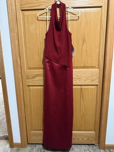 Abito formale BARIJAY marrone/rosso scollo a V ballo ritorno a casa festa nuovo con etichette taglia 9/10 - Foto 1 di 7