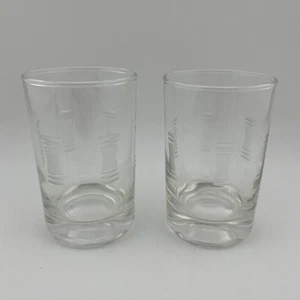 Libbey Etched Glass Low Ball Set Of 2 - Picture 1 of 5