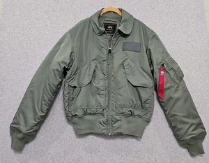 Alpha Industries Mens Bomber Jacket CWU-45-P Green Military Flyers Sz Medium - Picture 1 of 11
