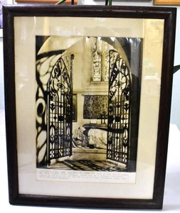 Lou Gehrig Original Death Photo of Lying in Repose at Church 1941 Framed Rare - Picture 1 of 7