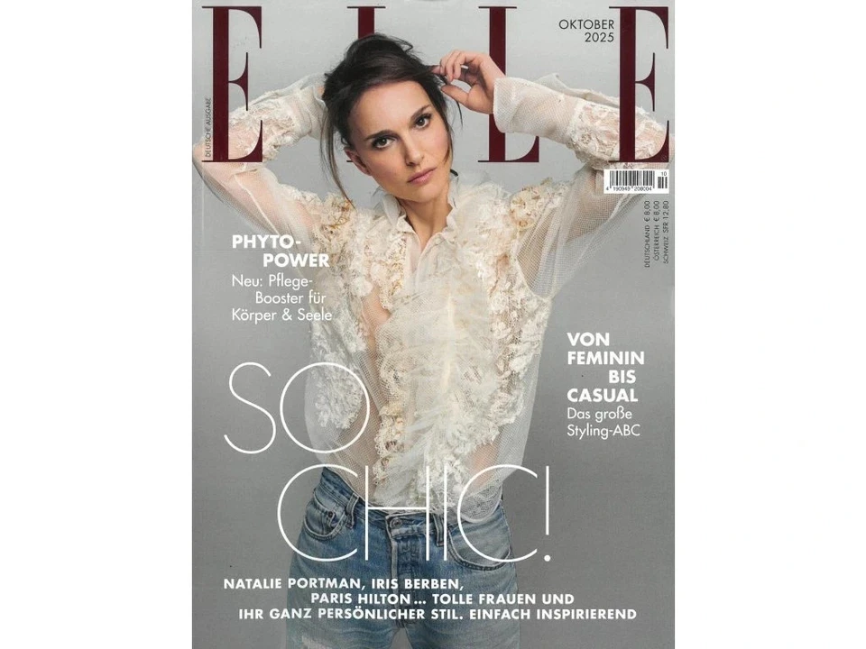 ELLE Germany Magazine October 2025 Natalie Portman, Iris Berben, Paris Hilton - Image 1 of 1