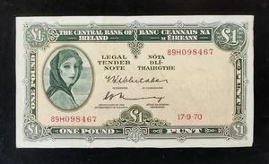 IRELAND: 1 x 1 Irish Punt Lady Lavery Banknote. Dated 17.09.70. - Picture 1 of 3