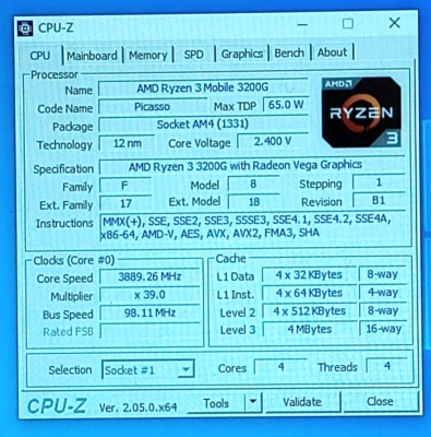 AMD Ryzen 3 3200G - 3.6GHz 4-Core with Radeon Vega Graphics CPU - YD3200C5M4MFH - Image 1 of 4