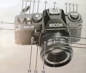 Ricoh KR-5 camera Instructions manual Guide English E It Sv Fr Ned - Picture 1 of 8
