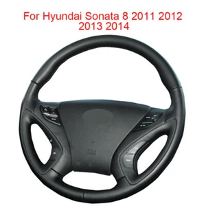 Customized Non-slip Leather Car Steering Wheel Cover Wrap For Hyundai Sonata 8 - Picture 1 of 8