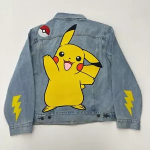 Levis X Pokemon 25th Anniversary Embroidered Vintage Fit Denim Trucker Jacket - Picture 1 of 11
