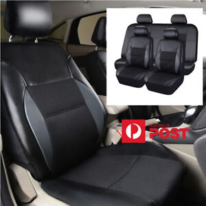 Pvc Leather Full set Car Seat Cover Black Cushion Protect Universal Interior Mat