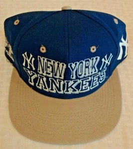 Vintage 1990s DREW PEARSON Yankees Baseball Hat Cap New MLB Snapback Jeter Rare - Picture 1 of 2