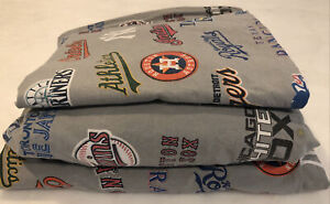 Pottery Barn Teen MLB Baseball 3pc Twin XL Sheet Set ~ Flat Fitted & Pillowcase