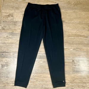 Pantalones deportivos de felpa francesa negros con cintura elástica talla mediana Hue para mujer - Imagen 1 de 7