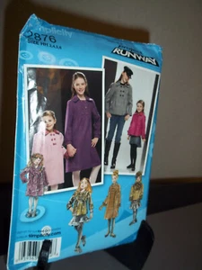 Simplicity #2876 Sewing Pattern Girls Coat Jacket Hat 3 4 5 6 Uncut FF - Picture 1 of 2