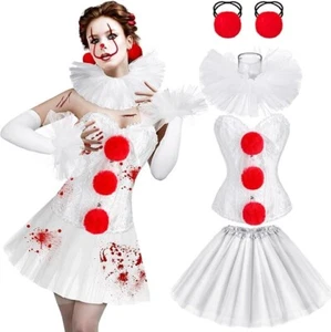 Berlune 13 Pcs Sexy Clown Women's Halloween Costume SZ M - Picture 1 of 5