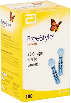 ДИАБЕТИЧЕСКИЕ ЛАНЦЕТЫ 100 КАРАТ. Тонкий 28 калибр (2029-07-31) Эбботт Фристайл - Изображение 1 из 4
