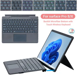 For Microsoft Surface Pro 9/Pro 8/Pro X 13 inch Slim Backlit Keyboard Touchpad - Picture 1 of 12