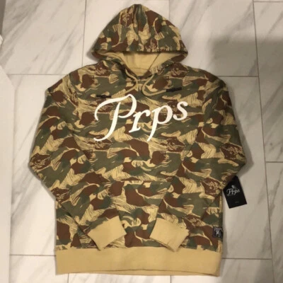 PRPS Hombre Camoflauge Pullover Sudadera con Capucha Marrón Verde Blanco $168 Mediano Nuevo Foto 1 de 4