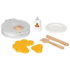 Wooden Toy Waffle Maker Childrens Kitchen Playset Kids Roleplay w/ Accessories