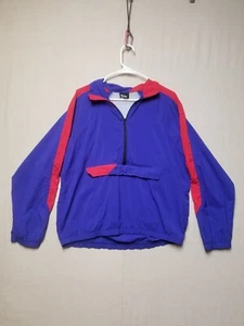 80's Tinley Lined Windbreaker Jacket Adult L purple Full Zip Nylon - Picture 1 of 24