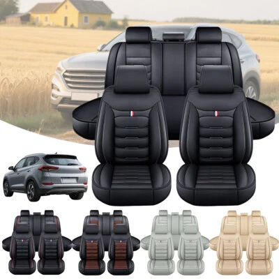 For Hyundai Tucson Pickup Car 5 Seat Covers Full Set PU Leather Cushion Pad Mat — 第 1/4 张图片