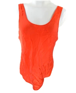Camiseta sin mangas Malizia by La Perla para mujer 8 camisolas naranja seda cuello redondo usada en excelente estado - Imagen 1 de 4