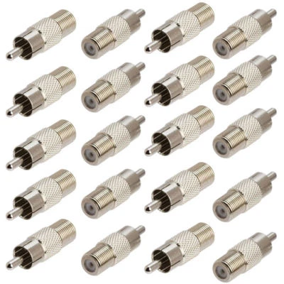 TV Connector F Type Coaxial Coax Jack Female to RCA Plug Male Adapter USA SELLER - Image 1 of 2