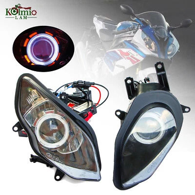 Conjunto de faros proyectores HID Demon Angel Eye aptos para BMW S1000RR 2015-2018 Foto 1 de 4