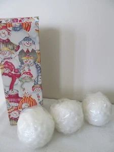 Bola de nieve 2001 bola de cera vela blanca nuevo en stock - 3 esferas - Imagen 1 de 2