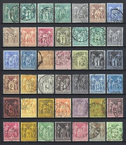 France 1876/1890 - Belle collection au type Sage COTE 1.200 € - TB D'ASPECT - Picture 1 of 3