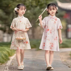Kinder Sommer Kurzarm Cheongsam Rock Kinder Hanfu - Bild 1 von 22