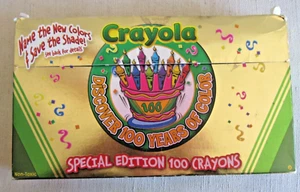 Vintage Crayola Special Edition 100 Buntstifte ~ Gold Box 2002 Binney & Smith - Bild 1 von 7