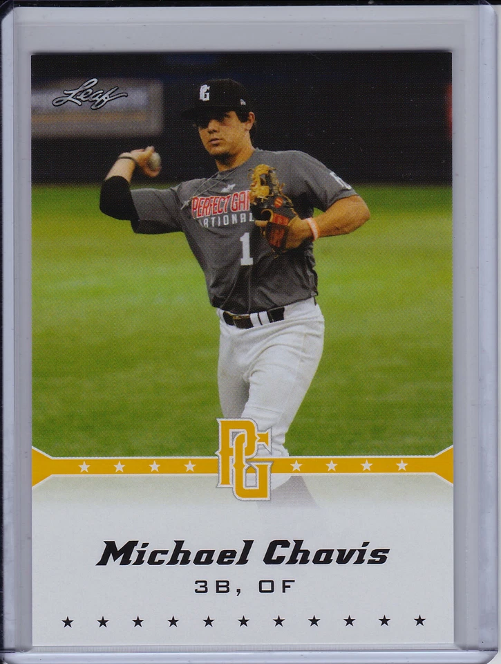 Michael Chavis 2013 Leaf Perfect Game Gold Parallel Prospect Rookie Card - Image 1 of 2
