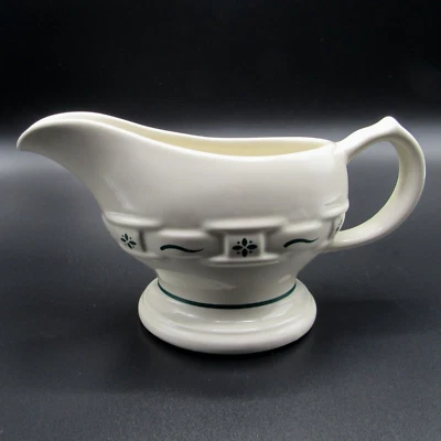 GRAVY BOAT INTRECCIATA TRADIZIONI HERITAGE GREEN DI LONGABERGER USATO IN OTTIME CONDIZIONI - Immagine 1 di 4