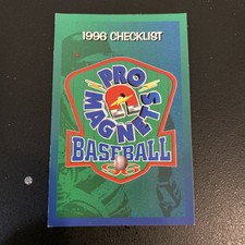 1996 PRO MAGNETS Baseball Checklist Card