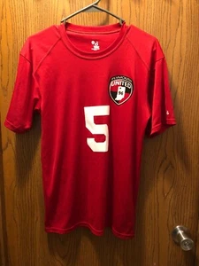 Badger Red Plymouth United #5 Sports Shirt Size Small - Picture 1 of 2