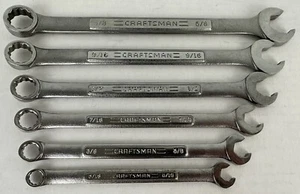 Vintage Craftsman 6pc SAE 12pt Combination Speed Wrenches 5/16”to 5/8" - VɅ- USA - Bild 1 von 4