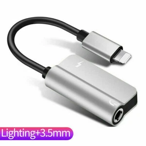 3.5mm Headphone Jack AUX Splitter Adapter and Charger For iPhone 12 11 XS X 8 7 - Picture 1 of 13